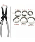 Premium 7-Piece Piston Ring Compressor Kit For Universal Engine Assembly And Heavy Duty Auto Maintenance That Simplifies Installation With Super Durable Pliers Tool, 80mm pliers and 1mm bands