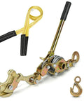 Zipline Tensioning Kit With Cable Winch And Grip, Heavy Duty Steel Wire Puller With Two Hooks For Three Sixteen To One Half Inch Cable