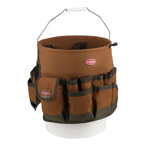 Bucketeer Bucket Tool Organizer Brown Fits Most 5 Gallon Buckets With Three Interior Loops For Hammers Drills Pry Bars And Other Long Handled Tools Grab And Go Durable And Easy Access