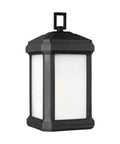 Rectangular Black Outdoor Wall Lantern With Satin Etched Glass Shade, Medium One Light Exterior Fixture For Porch Or Patio, Easy LED Conversion, Energy Efficient, Weather Resistant, Dope Outdoor Lighting