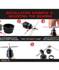 Installation steps using Pro Grade Bike Bottom Bracket Press And Removal Tool Kit for BB86 BB30 BB91 BB92 PF30 with bearing mount.