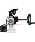 Heavy Duty 71 Inch Desktop Belt Sander Workhorse Featuring A Rock Solid 2200W Motor With Stepless Speed Control And Three Swappable Grinding Wheels For Killer Woodworking Projects.
