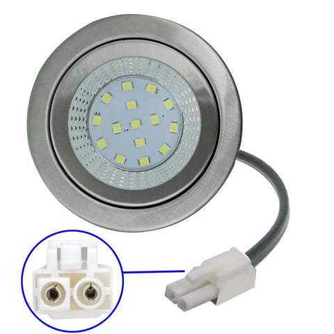 2 Pack 1.5W LED Cooker Range Hood Bulbs, 12V DC, Fits 2.5 Inch Hole, Under Cabinet Recessed Downlight with clear glass cover