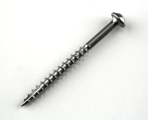 Stainless Steel Pocket Hole Screws Two And A Half Inch Coarse Thread Maxi Loc Head For Outdoor Woodworking Cabinets And Furniture 250 Count Great For Softwood And Plywood With Strong Holding Power close-up on white background