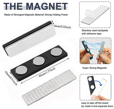 Top Rated 12 Pair Curtain Magnets With Strong Adhesive Tape For Snug Blackout Blinds And Window Covers shown with strong magnetic strips.