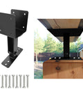 Heavy Duty Roof Riser Brackets Kit For Pergola And Gazebo Adjustable Angle Wood Post Brackets black steel bracket and screws set