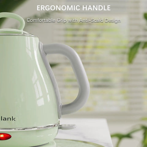 Gooseneck Electric Kettle 1L 1500W for Pour Over Coffee and Tea, Stainless Steel BPA Free Water Boiler with Ergonomic Handle, Green