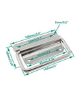 4 Pack Stainless Steel Wardrobe Handles Set With Foldable Boat Hatch Latches And Lifting Ring Pulls Rust Resistant Satin Finish 100mm Face Plate measuring diagram