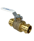 2 Pack 1 Inch Press Copper Ball Valve Full Port Brass Body Heavy Duty Lead Free NSF Certified for Hard Copper Pipe Types K L M