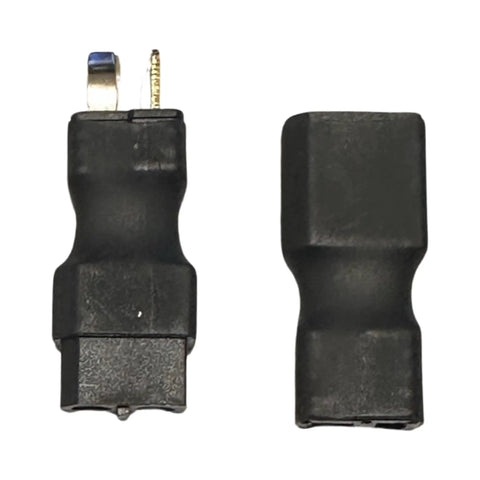 Universal Dual Battery Discharge Balancer Kit For E-Bikes, 40A Max, black XT60 bullet T-plug adapters shown on white background