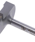 Shop Grade Carbide Tipped Mortising Straight Router Bit With A Quarter Inch Shank And One Point Two Five Inch Cut Diameter, steel body.