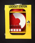 Lockout Tagout Station Wall Mounted Heavy Duty Built Tough LOTO Box Cabinet For Industrial Safety with steel construction cabinet.
