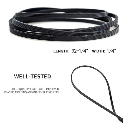 Durable Dryer Drum Belt Replacement For Dryers Compatible With 110 Series And 70 80 100 600s Models One Quarter Inch Wide And Ninety Two And A Quarter Inches Long With Four Ribs And Three Grooves For A No Fuss DIY Fix