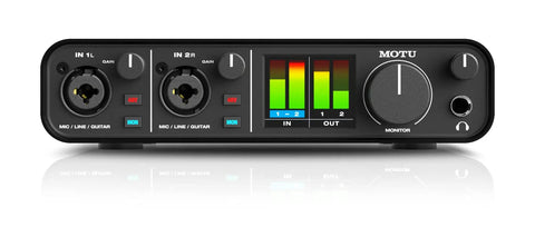 Front view of USB C Audio Interface With 2 Preamps And Hardware Monitoring 2 In 2 Out 24Bit 192kHz Recording Compatible With Mac Windows And iOS