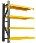 Hella Sturdy 4 Tier Metal Shelving Unit Boltless Heavy Duty Storage Rack Built For Garage Workshop Setup Features Big Time Reinforced Steel Shelves For Tools with yellow shelves