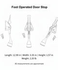 Diagram of Foot Activated Door Stop With Weighted Base For Hands Free Entry Universal Fit For Standard Interior Doors Durable Zinc Alloy