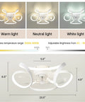 Dope Ceiling Fan With Light Low Profile Flush Mount Bladeless 6 Speeds Dimmable 3 Color Temperatures App And Remote Control