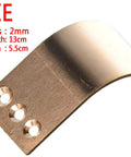Curved 2mm red copper plate, part of Copper Spoon Welder Tools Set For MIG Welding Copper Plate Backers, shown with size details.