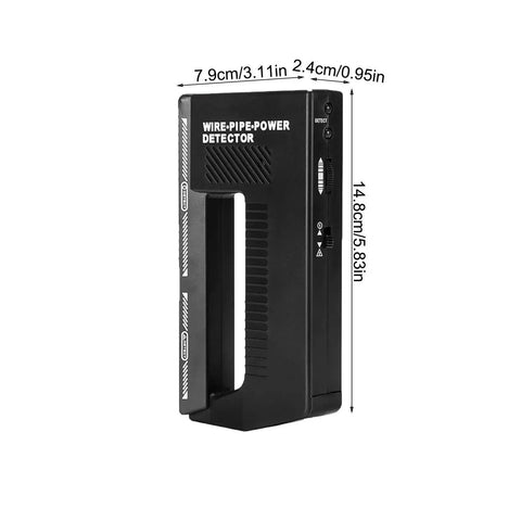 Metal Detector - Wire Finder Wall Scanner, Stud Sensor Hardware Tool shown in black with size dimensions for precision detection.
