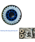 Top view of Outdoor And Indoor Inline Skate Wheels 70mm 80A Replacement Pack Of 8 With Bearings showing wheel design and free bearing plug.