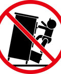 Safety warning sign for Industrial Style Dope Wall Mounted Book Cabinet With Adjustable Shelves In White Engineered Wood And Metal,