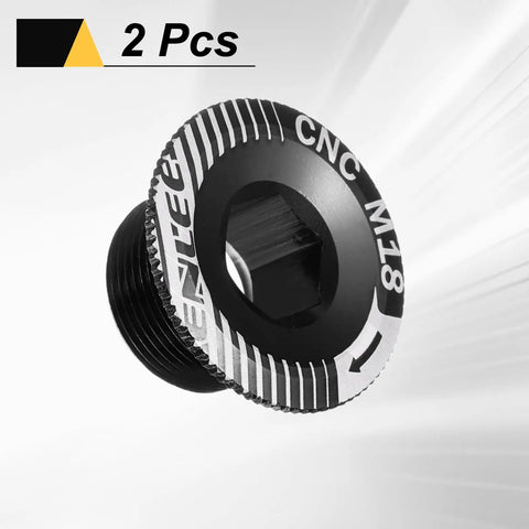 Two Pack M18 Aluminum Alloy Crank Cover Screws For Mountain Bike Crankset Bolts Black Durable Rustproof 7075 Aluminum Crank Fixing Bolts