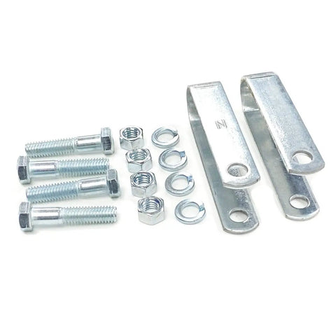 4 Inch Pulley Clevis Strap Kit for Extension Springs, Beefed Up Steel Construction, Zinc Plated, Includes 2 Clevis Straps, Bolts, Nuts And Washers