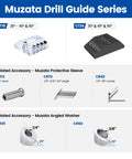 Precision Multi Angle Drill Guide Jig With Laser Engraved Lines And Four Spare Bits For Spot On Accuracy Every Time image showing CT19 and CT24 models with accessories included.