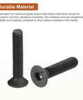 M3-0.5x16mm Flat Head Socket Cap Screws 50 Pack Hex Socket Countersunk Bolts Full Thread Carbon Steel Black Oxide