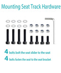 Heavy Duty Steel Seat Slider And Mounting Track Assembly For Universal Aftermarket Racing Simulator Seats hardware kit with bolts and washers
