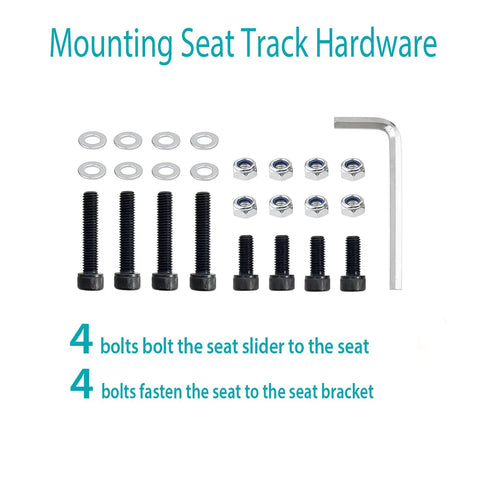 Heavy Duty Steel Seat Slider And Mounting Track Assembly For Universal Aftermarket Racing Simulator Seats hardware kit with bolts and washers