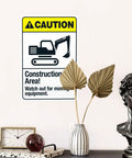 Construction Site Warning Sign 8x12 Aluminum Metal Wall Sign Custom Notice For Watch Moving Equipment Safety Caution Sign for home