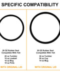 Replacement Silicone Gasket For Magslider Lids On 30 Oz Tumbler 16 Oz Mug And 26 Oz Cup, black silicone seals for 20 oz and 30 oz lids