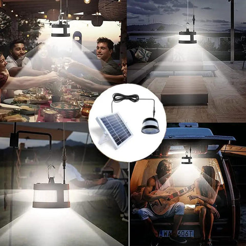 Hanging Solar Light With 360 Degree Illumination And Remote For Indoor And Outdoor Use IP65 Waterproof Solar Pendant Chandelier