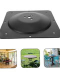 Hella Sturdy Heavy Duty Iron Table Leg Connector Bracket and Furniture Fastener for DIY repairs, matte black mounting plate.