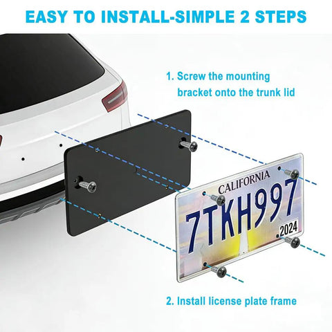 Installation steps for Rear License Plate Bracket Holder For Audi 2002 To 2024 A3 A4 A5 A6 A8 S3 S4 S5 S6 RS RS3 RS4 RS5 RS6 S8 Q3 Q5 Q7 Q8 SQ5 No Drill Mounting Kit Bumper Frame Tag Plate Display
