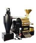 At Home Coffee Roaster With Timer, Large Capacity Nonstick Bean Roaster For Home Or Small Cafe, Easy Operation, Durable Electric Roasting Machine In Yellow For Fresh, Flavorful Beans Every Batch, featuring a robust metal and glass build with multiple components.