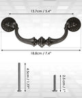 Vintage Style Dark Antique Bronze Large Drop Bail Drawer Pulls 140mm Hole Centers 2 Pack For Dresser Cabinet Hardware