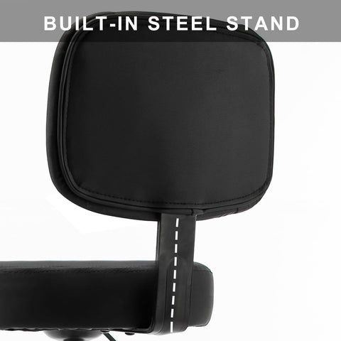 Close-up of the ergonomic backrest on Built Tough Heavy Duty Shop Stool With Ergonomic Backrest And High Footrest 360 Degree Swivel Adjustable Height