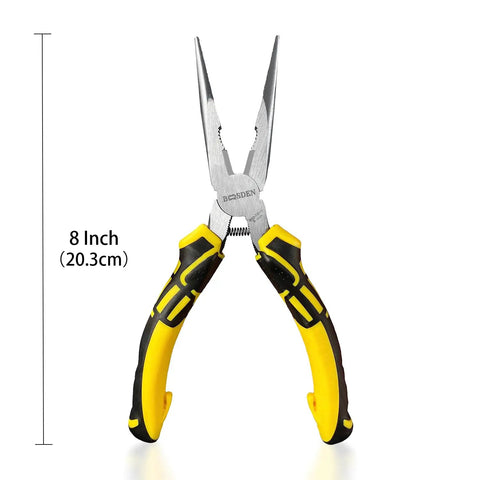 8 Inch Needle Nose Pliers With Spring Loaded Action And Side Cutters For Jewelry Making Precision Long Nose Pliers With Wire Cutters