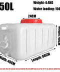 Outdoor Water Storage Tank 150L Workhorse for Camping and Hiking, visible dimensions, rugged white polyethylene design.