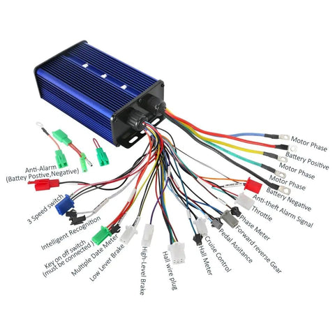 Detailed view of 36V 84V 3000W controller wiring for Rear Axle Shaft Kit For Go Karts And Electric Rides 72V 1500W