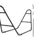 Heavy Duty Steel Hammock Stand For Indoor Outdoor Use With 550 Pound Capacity, Portable And Easy To Assemble, Double Bar Design