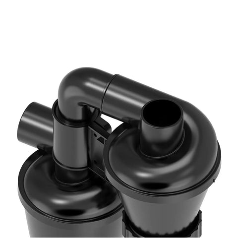 Close-up of Turbo Diy Cyclone Dust Collector For Your Woodshop With Dual Filtration System 50Mm To 2In Inlet, industrial design.