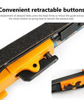 Close-up of retractable buttons for Heavy Duty Pneumatic Belt Sander Derusting Deburring Polishing Machine 20mm By 520mm.