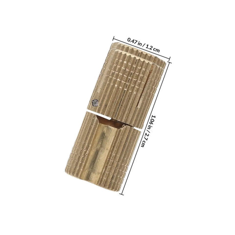 Close-up of brass hinge from Hidden Brass Barrel Hinges 8 Pack for Wooden Boxes and Cabinets, Smooth Operation, Easy Installation