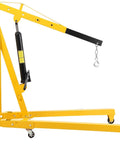 Yellow 2 Ton Cherry Picker Engine Hoist With Folding Hydraulic Crane And Six Swivel Castors for Easy Engine Removal