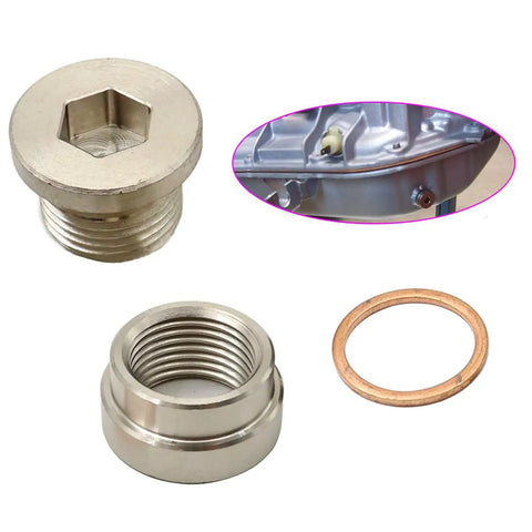 12mm Transmission Drain Plug Kit Weld-In Bung And Stainless Steel Plug With Washer for oil pan sump drain fittings