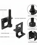 Wardrobe And Cabinet Leveling Feet Adjustable Carbon Steel Side Mount Legs showing threaded post and swivel base for uneven floors.