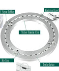Large Lazy Susan Turntable With Silky Smooth Silent Spin Heavy Duty Aluminum Alloy Base — detailed view of aluminum alloy base parts.